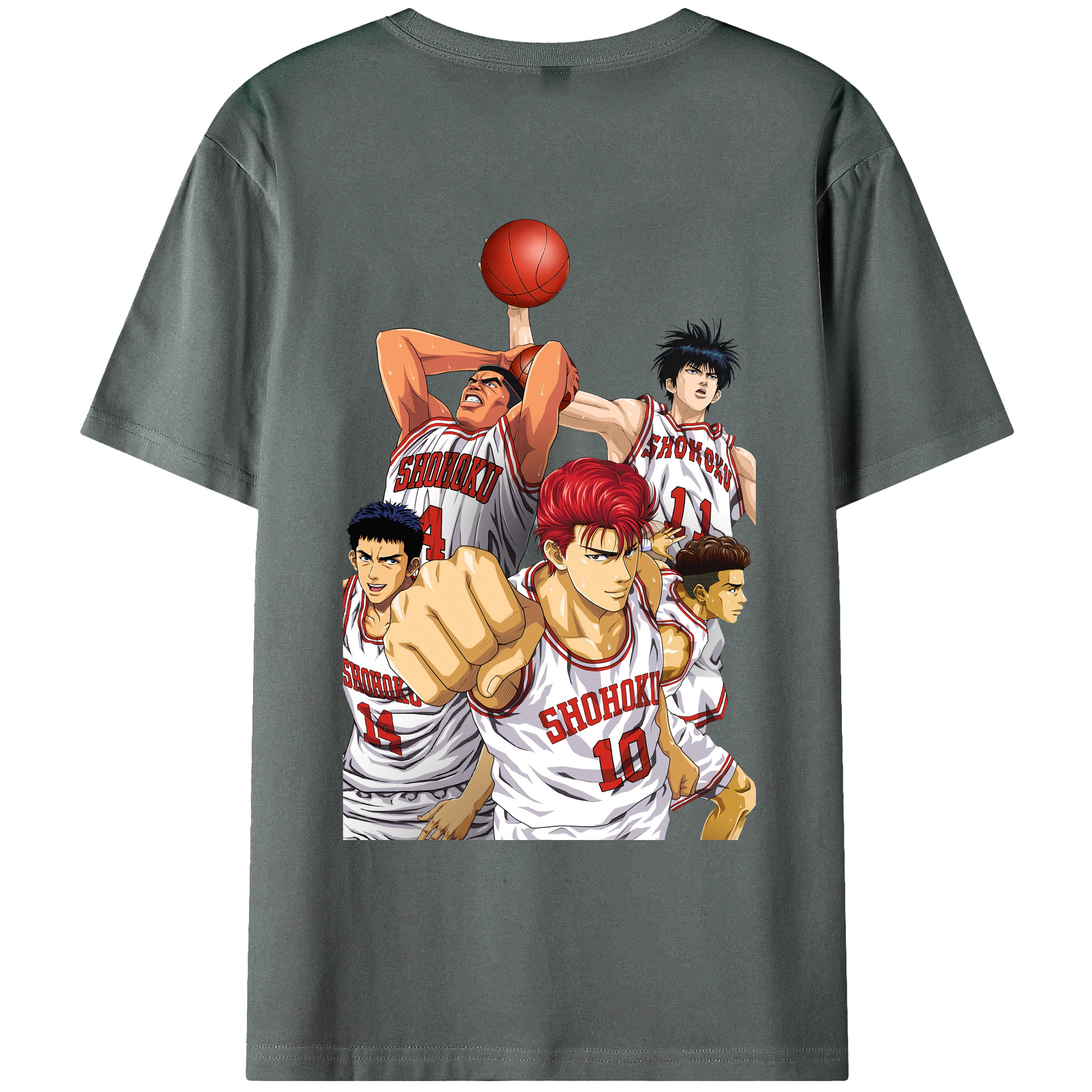 （画像用） SLAM DUNK／スラムダンク 綿100％ メンズ半袖Tシャツ（バックプリント） 通気性
